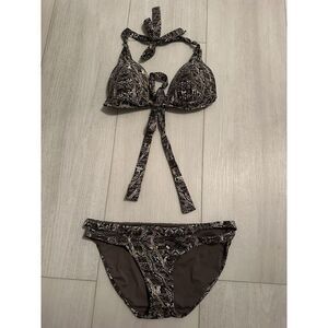 Red‎ Carter Triangle Bronze Gold Swimsuit Bikini Set Sz 6 / S